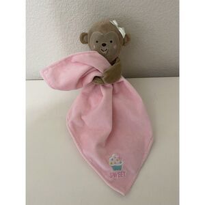 Carter's Child of Mine Monkey Pink Lovey Rattle Security Blanket Sweet Cupcake